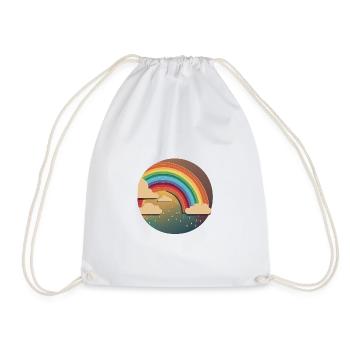 RAINBOW - Drawstring Bag - white - Front