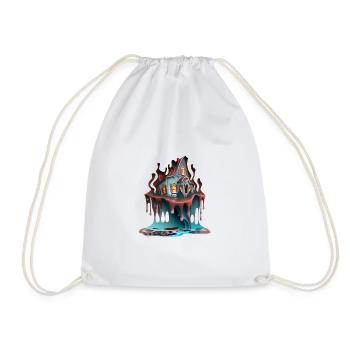 DRIPPY HOUSE - Drawstring Bag - white - Front