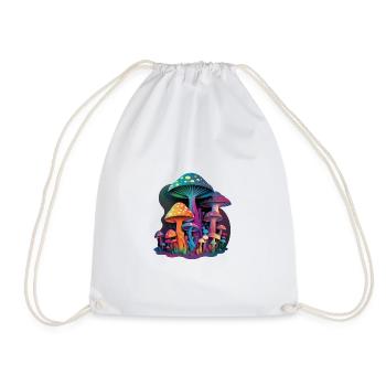 TRIPPY MUSHROOMS - Drawstring Bag - white - Front