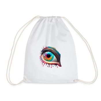 TRIPPY EYE - Drawstring Bag - white - Front