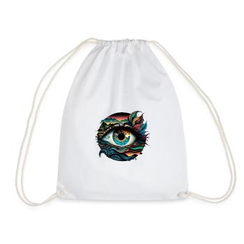 TRIPPY EYE - Drawstring Bag - white - Front