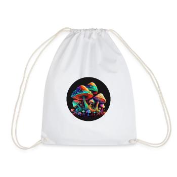 TRIPPY MUSHROOMS - Drawstring Bag - white - Front