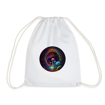 TRIPPY MUSHROOMS - Drawstring Bag - white - Front