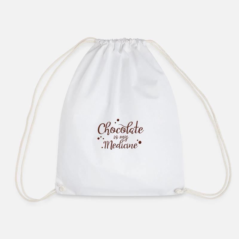 chocolate - Schokolade - Love - Junkie - Turnbeutel - Weiß