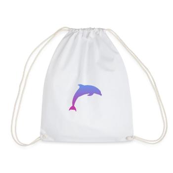 Delfin Dolphin - Turnbeutel - Weiß - Vorne