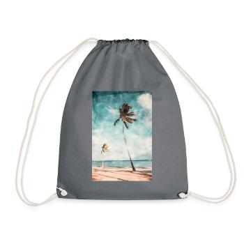 Belle plage de rêve peinte à l'aquarelle - Sac de sport léger - gris - Devant