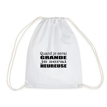 Quand je serai grande je serai heureuse - Sac de sport léger - blanc - Devant