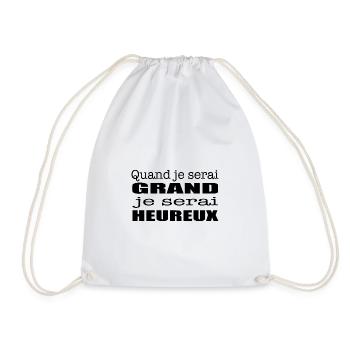 Quand je serai grand je serai heureux - Sac de sport léger - blanc - Devant