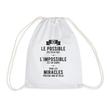 Le possible, l'impossible et les miracles - Sac de sport léger - blanc - Devant