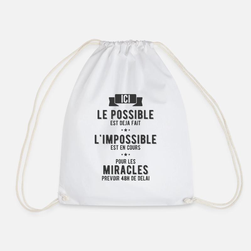 Le possible, l'impossible et les miracles - Sac de sport léger - blanc