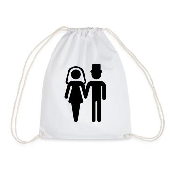 Mariée et marié / mariée Pair / Jeunes Mariés / - Sac de sport léger - blanc - Devant