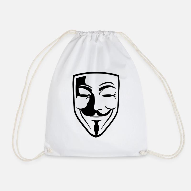 Anonymous Mask Guy Fawks - Turnbeutel - Weiß