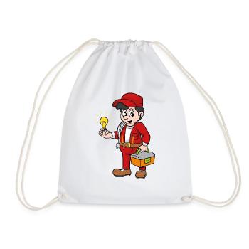 electrician - Drawstring Bag - white - Front