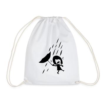 Girl on a rainy day - Drawstring Bag - white - Front