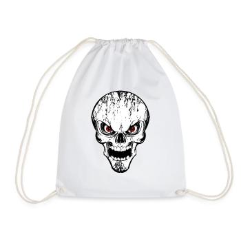 skull grunge style - Turnbeutel - Weiß - Vorne