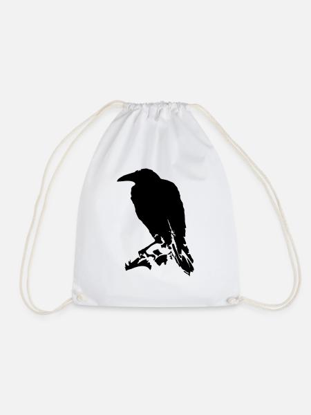 Raven / Raven (1c) - Drawstring Bag - white