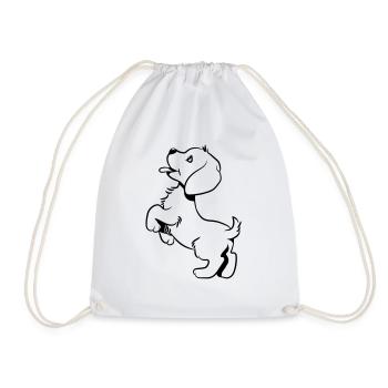 Bébé chien doux - Sac de sport léger - blanc - Devant