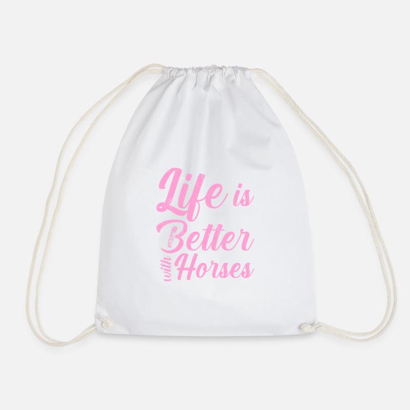 Life is better with horses - Turnbeutel - Weiß