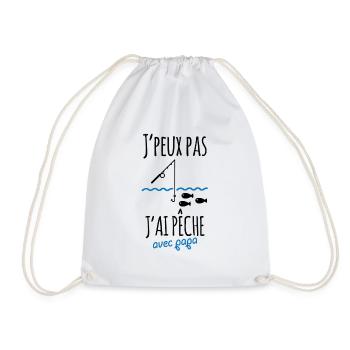 JpeuxPasJaiPecheAvecPapaNew - Sac de sport léger - blanc - Devant