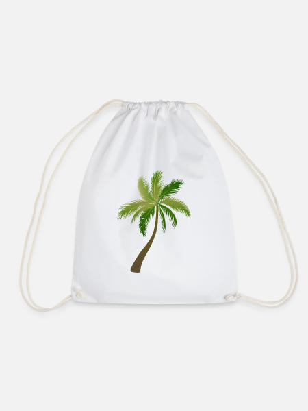 palm tree palm palms - Drawstring Bag - white