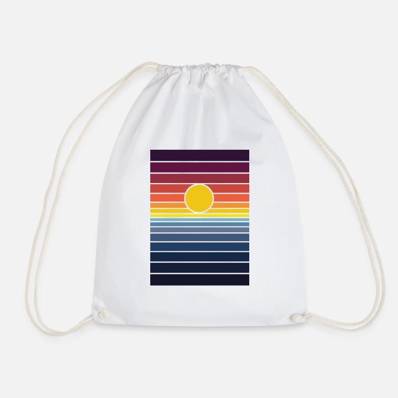 sunset - Drawstring Bag - white