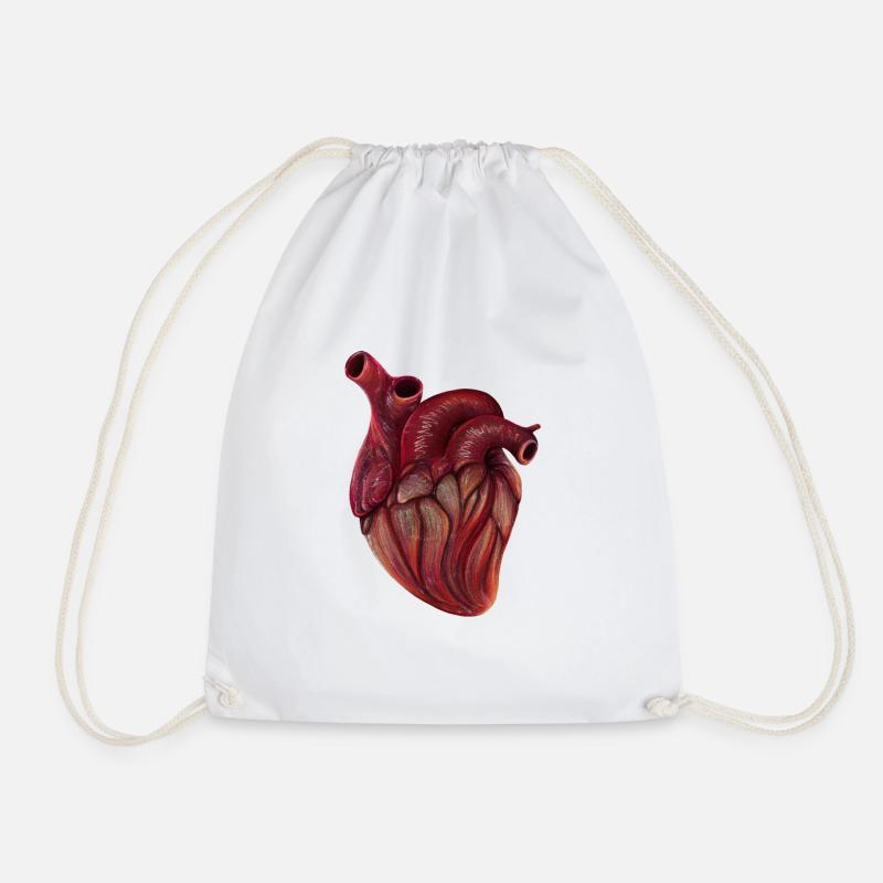 Realistic Heart - Turnbeutel - Weiß