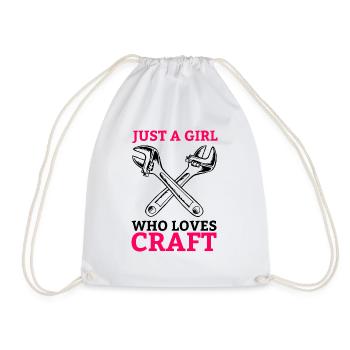 Craft women's craftswoman woman tool girl - Drawstring Bag - white - Front