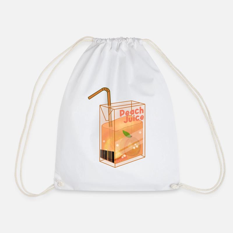 Fresh Peach Juice - Drawstring Bag - white