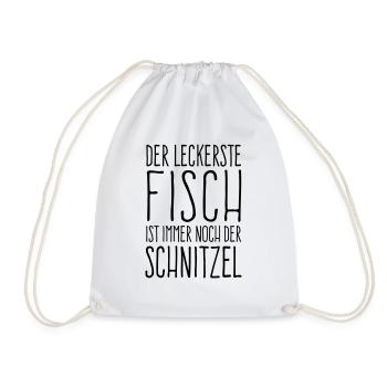 Der leckerste Fisch ist immer noch der Schnitzel - Turnbeutel - Weiß - Vorne