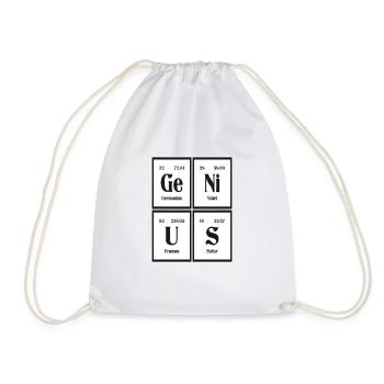 Genius - Periodic Table of Elements - Drawstring Bag - white - Front