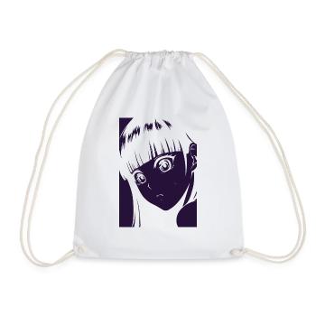 fille mignonne choquée - Sac de sport léger - blanc - Devant
