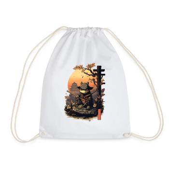 Samurai Frosch Katana Japanische - Turnbeutel - Weiß - Vorne