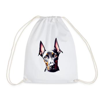Doberman Doberman chiot Doberman chien dresseur - Sac de sport léger - blanc - Devant