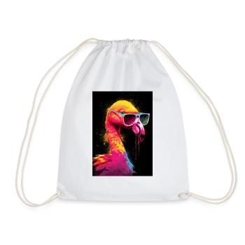 Flamingo With Sunglasses - Turnbeutel - Weiß - Vorne