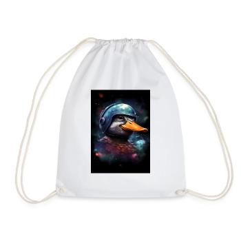 Duck Astronaut in Galaxy - Turnbeutel - Weiß - Vorne