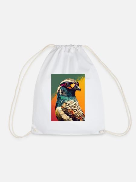 Quail with Sunglasses - Turnbeutel - Weiß