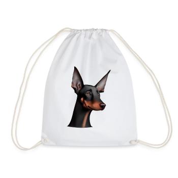 Doberman dresseur chien Doberman Doberman chiot - Sac de sport léger - blanc - Devant