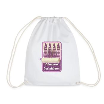 Sardines in a tin vector - Drawstring Bag - white - Front