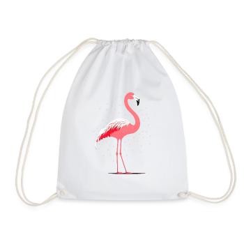Flamingo (NO8) - mignon avec de petits points - Sac de sport léger - blanc - Devant