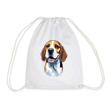 Beagle Dog - Drawstring Bag - white - Front