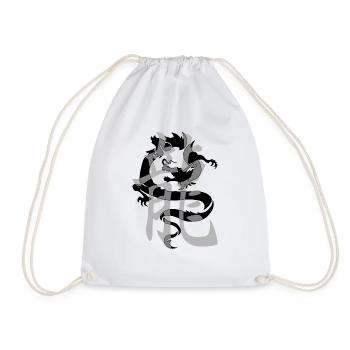 dragon5 noir kanji dragon - Sac de sport léger - blanc - Devant