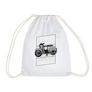 Swallow (grey) // Illustration - Drawstring Bag - white - Front