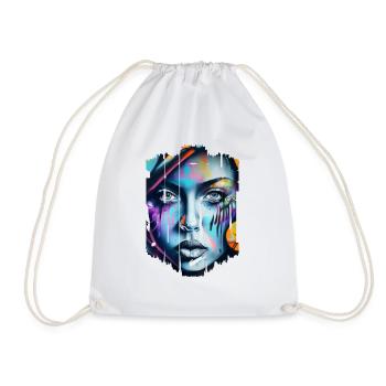 Graffiti Street Art Spray Colors Cool Artist Retro - Drawstring Bag - white - Front