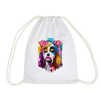 Graffiti Street Art Spray Colors Cool Artist Retro - Drawstring Bag - white - Front