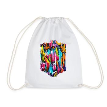 Graffiti Street Art Spray Colors Cool Artist Retro - Drawstring Bag - white - Front
