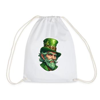Leprechaun / Leprechaun / Green / Ginger / Ireland - Drawstring Bag - white - Front