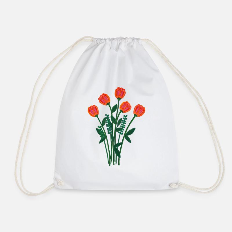 Romantischer Blumenstrauß - Turnbeutel - Weiß