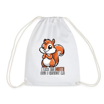 I Like Big Nuts and I Cannot Lie - Drawstring Bag - white - Front