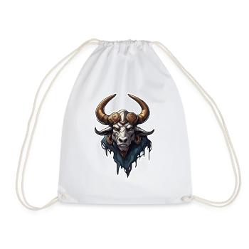Minotaur / Greek Mythology / Creature - Drawstring Bag - white - Front