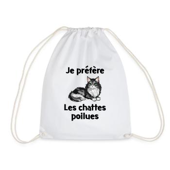 JE PREFERE LES CHATTES POILUES - Sac de sport léger - blanc - Devant